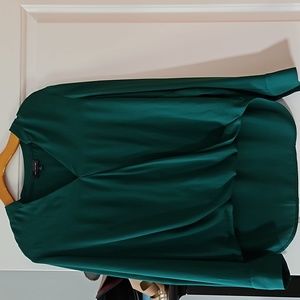 The Limited emerald green short/long tunic blouse